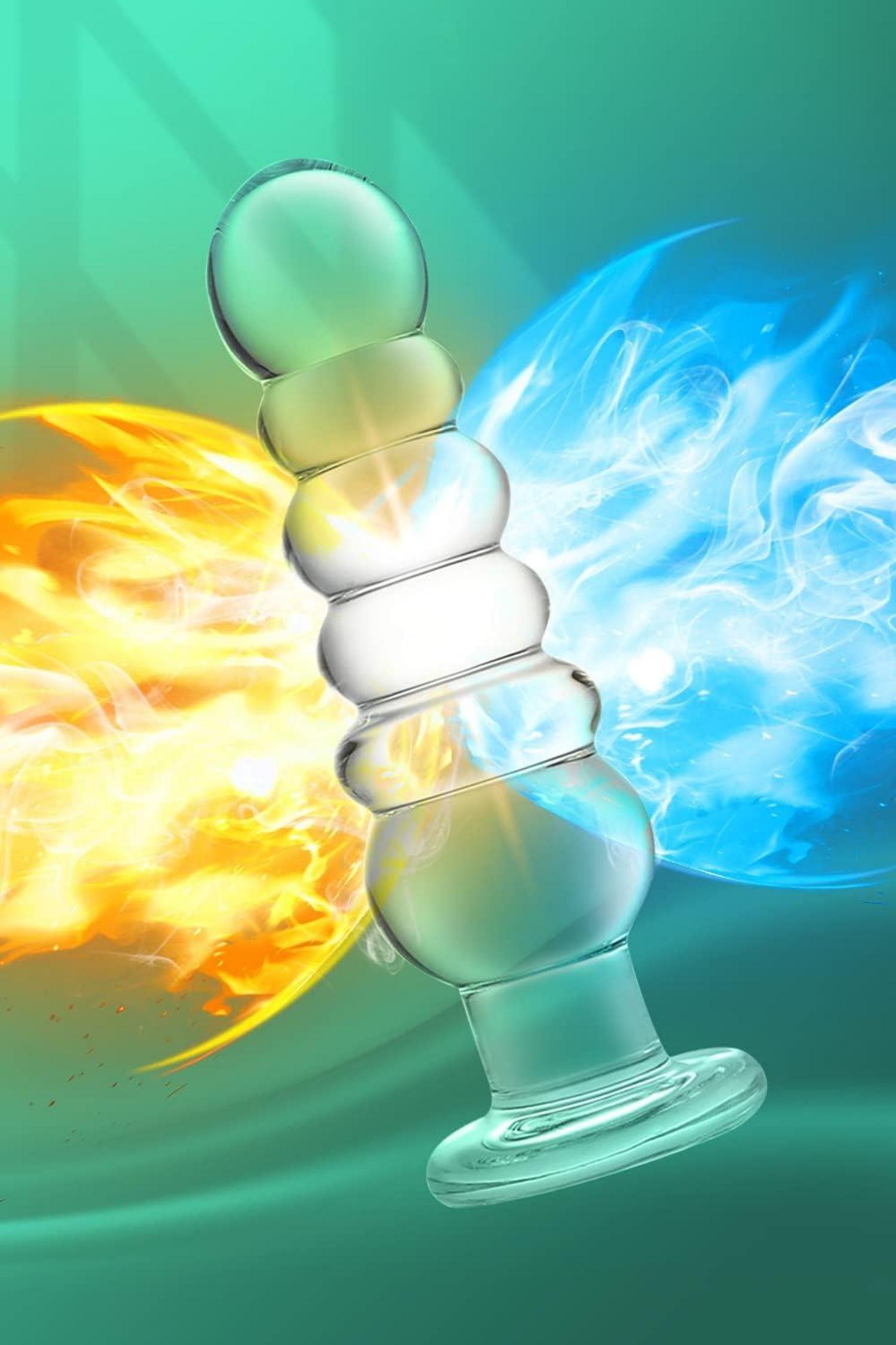 Große Glas Anal Perlen Butt Plug Dildo für Männer Frauen Paare