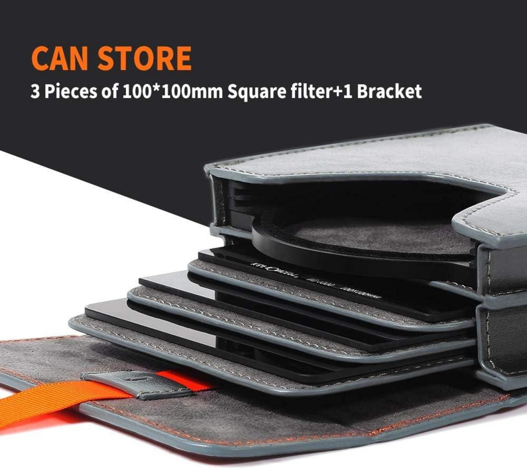 K&F Concept Filtertasche für 3 Rechteckfilter 100x100mm Grau