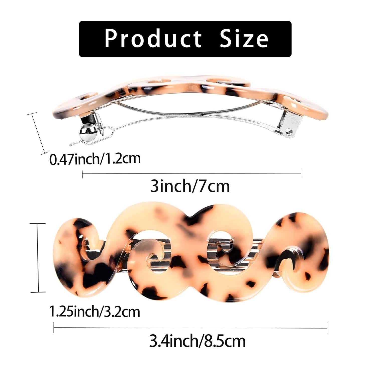 2er Set Automatische Französisch Haarspangen Haarclips für Damen Retro Design