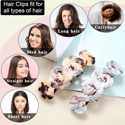 2 Stück Automatische Leopard Haarspangen Set für Damen Haarschmuck