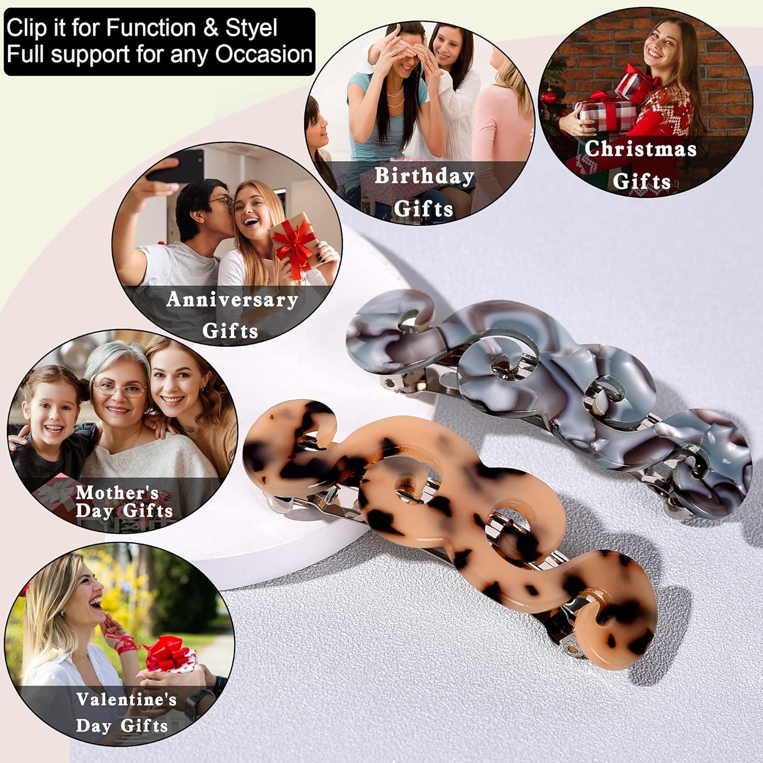 2 Stück Haarspangen Automatisch Französisch Retro