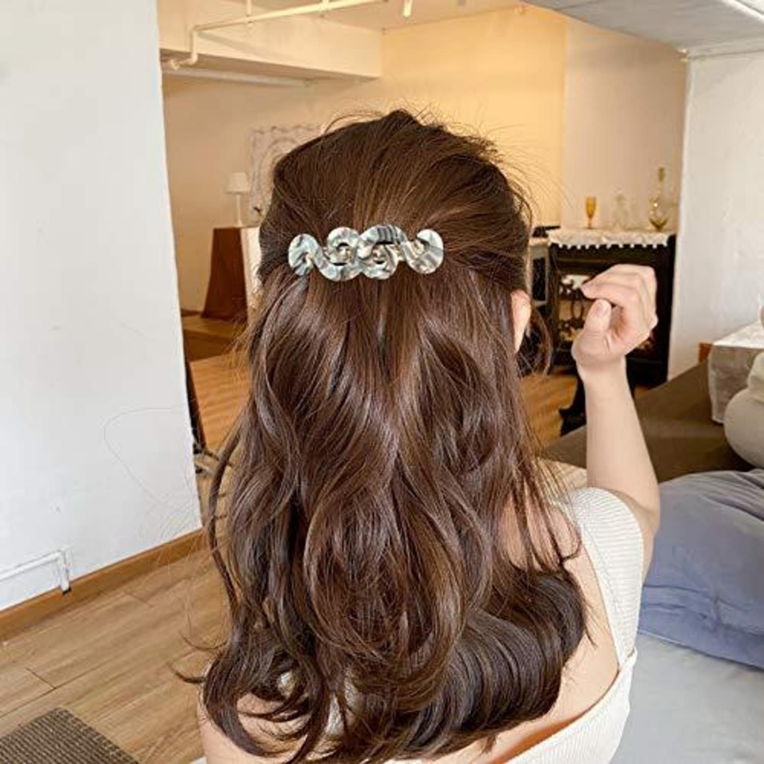 2 Stück Automatische Leopard Haarspangen Set für Damen Haarschmuck