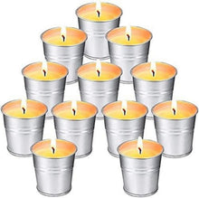 Citronella Teelichter im Metalleimer 12er Set für Outdoor & Indoor