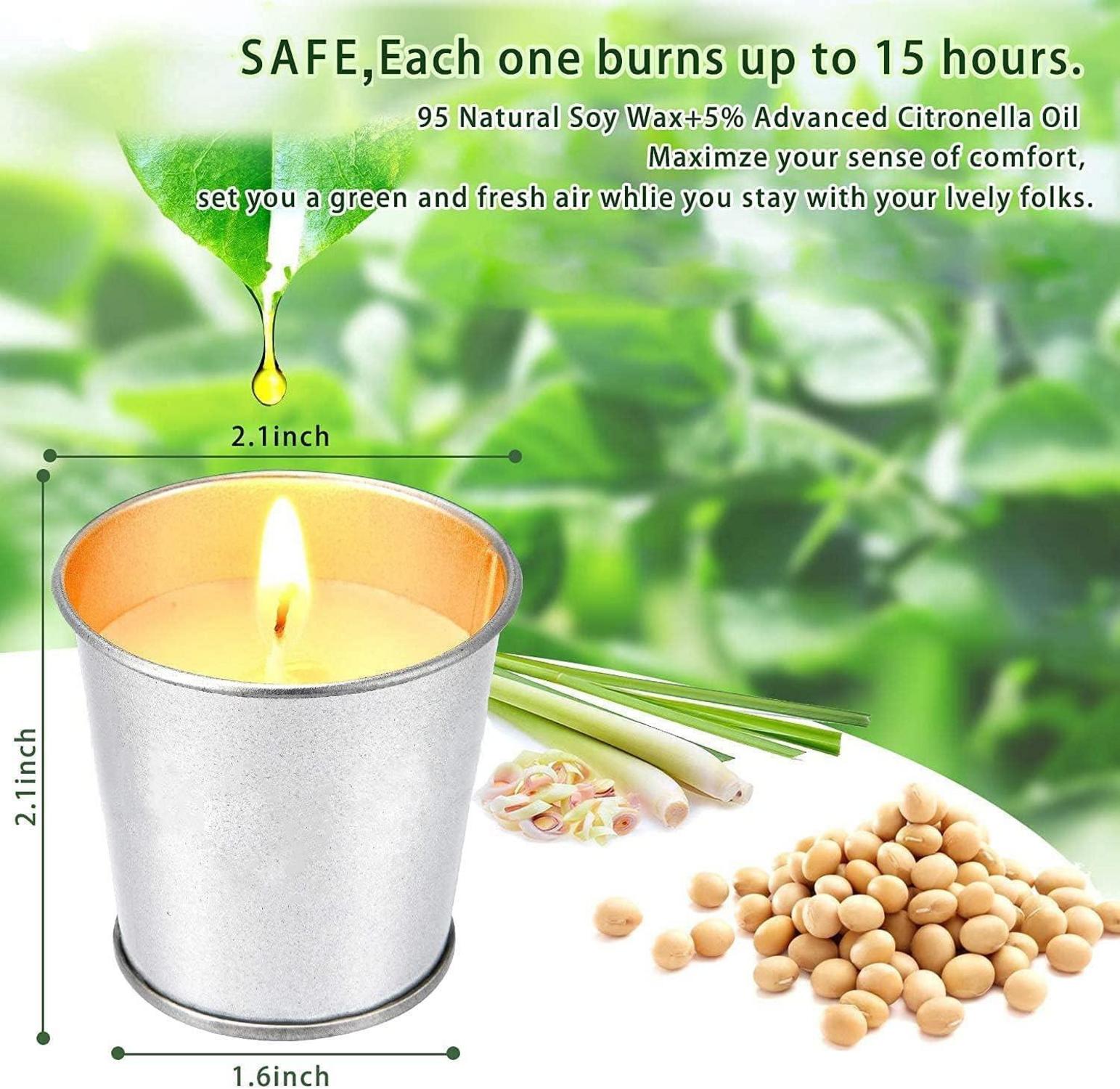 SUPERSUN 12er Pack Citronella Teelichter im Metalleimer