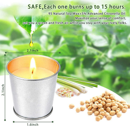 SUPERSUN 12er Pack Citronella Teelichter im Metalleimer
