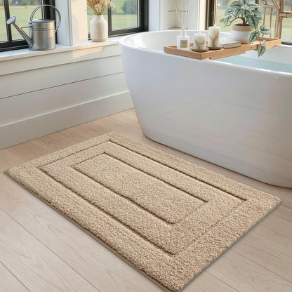 Rutschfeste Badematte Mikrofaser Beige 60x90 cm
