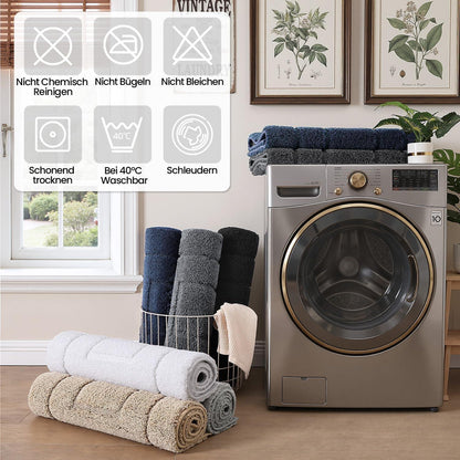 Rutschfeste Badematte Mikrofaser Beige 60x90 cm