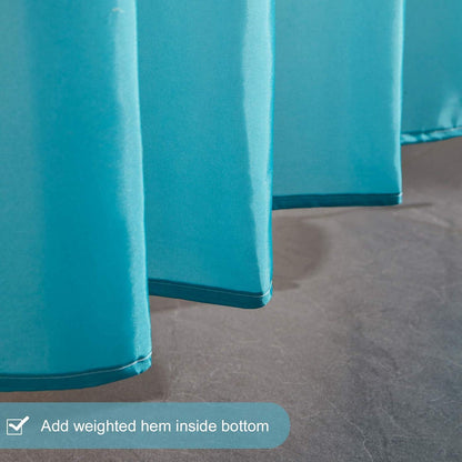 Duschvorhang Badvorhang Polyester Textil Schimmelresistent Wasserdicht 150x180 Weiß Aquamarine