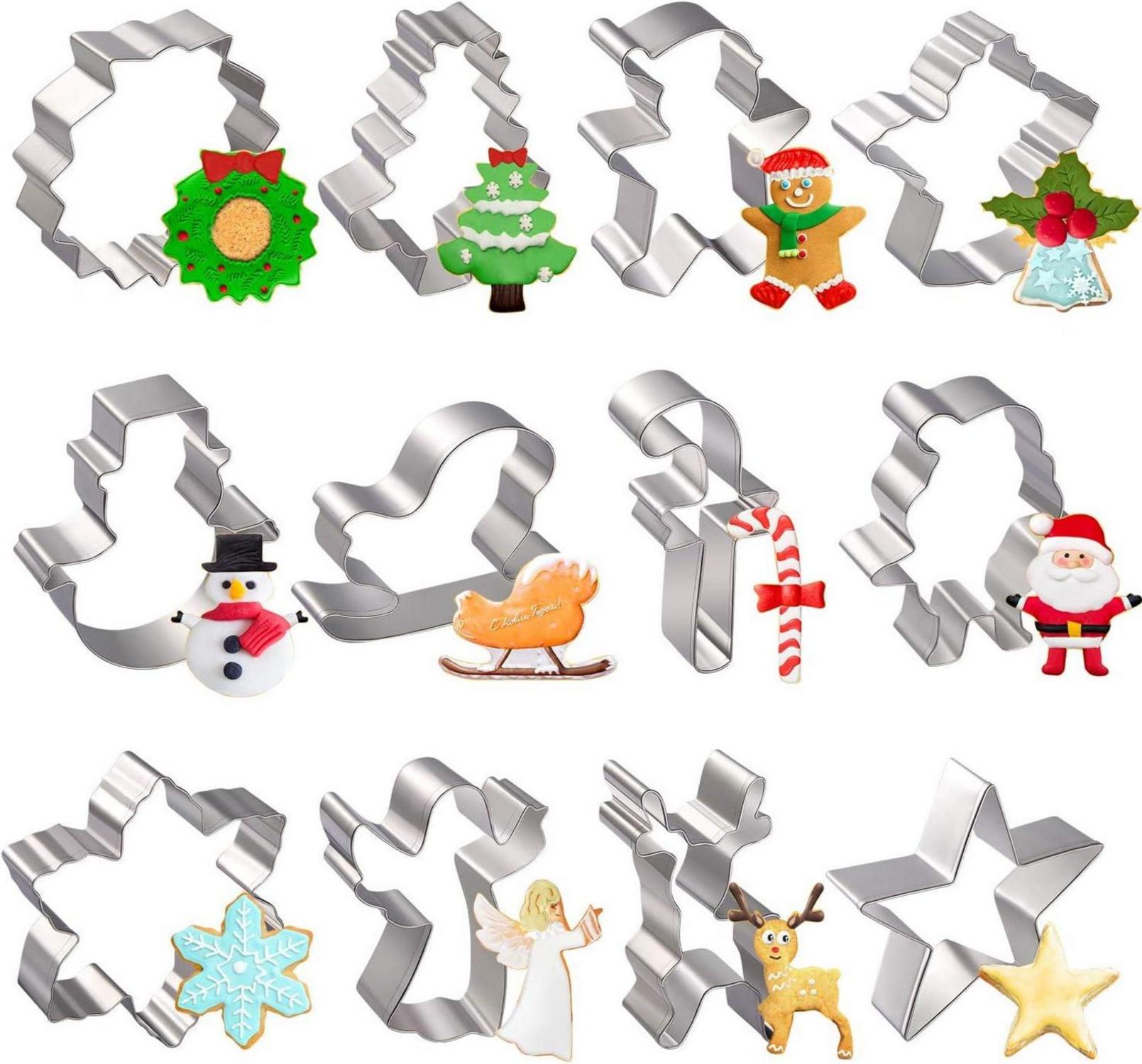 Ausstecher Weihnachten 12 Stück Edelstahl Plätzchenausstecher