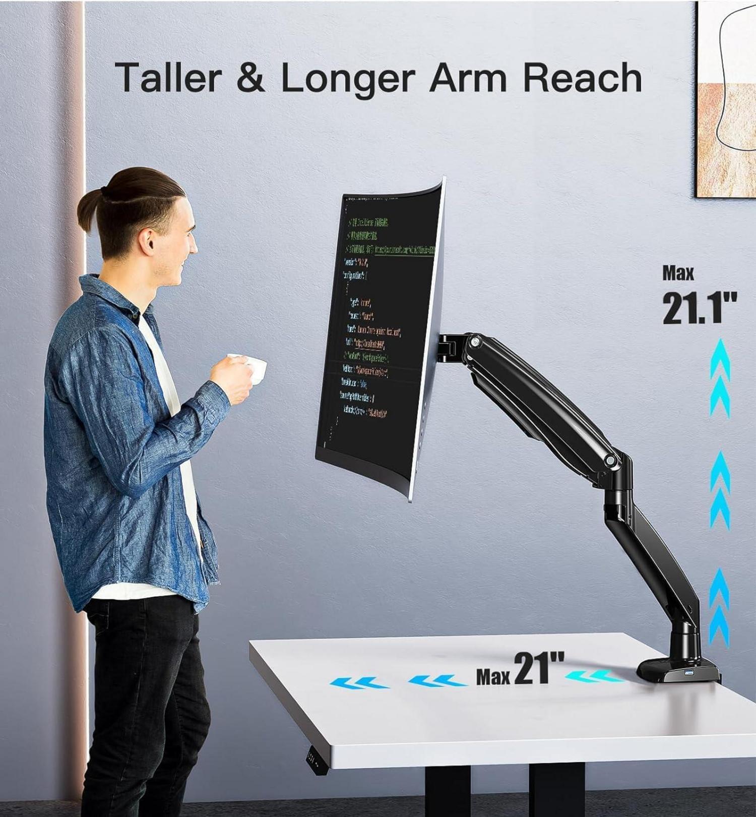 HUANUO Monitor Halterung für 13-35 Zoll Bildschirme, Höhenverstellbar, VESA 75 & 100 mm