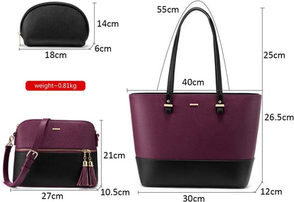 Damentasche 3-teiliges Set Schultertasche Shopper Henkeltasche