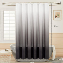 Duschvorhang Anti-Schimmel Textil 200x200cm Weiß/schwarz