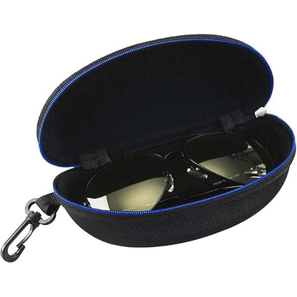 Brillenetui mit Karabiner, 3 Stück Blau