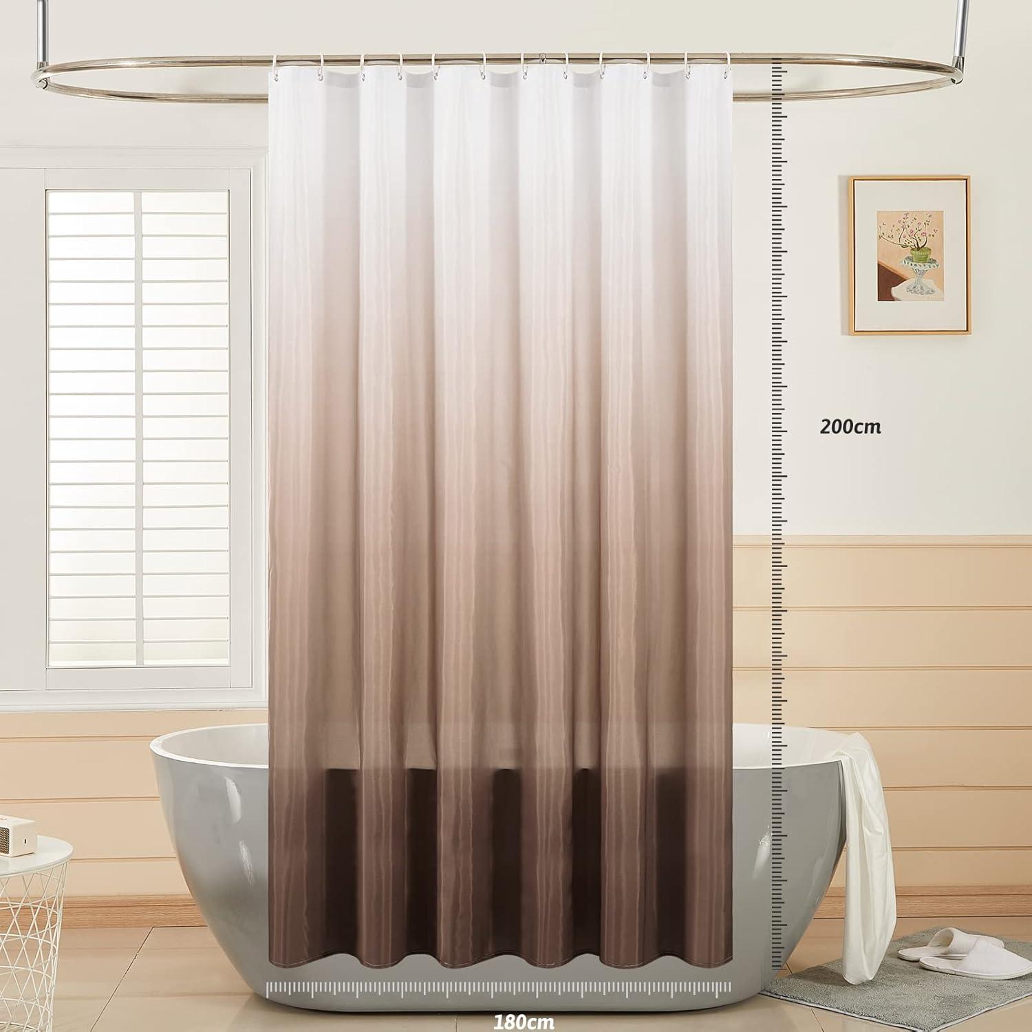 Duschvorhang 180x200cm Stoff Wasserdicht Anti-Schimmel