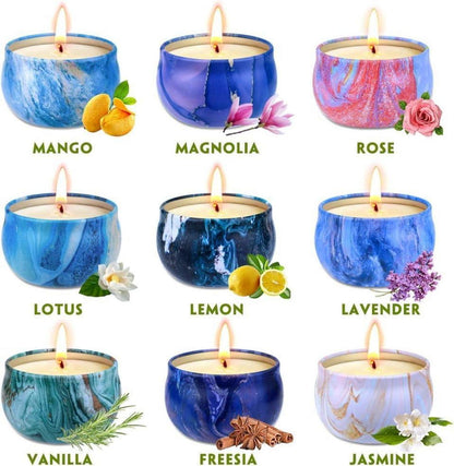 Duftkerzen Geschenkset 9er-Pack Sojawachs Aromatherapie