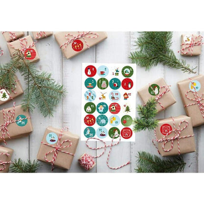 Adventskalender Zahlen Aufkleber 5 Sets 24 Sticker