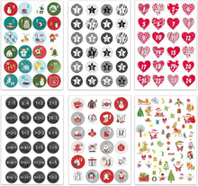 Adventskalender Zahlen Aufkleber 5 Sets 24 Sticker