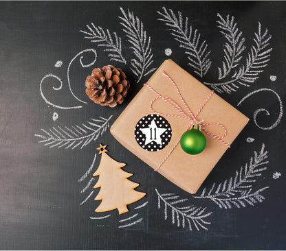 Adventskalender Zahlen Aufkleber 5 Sets 24 Sticker Weihnachtstüten 4 cm