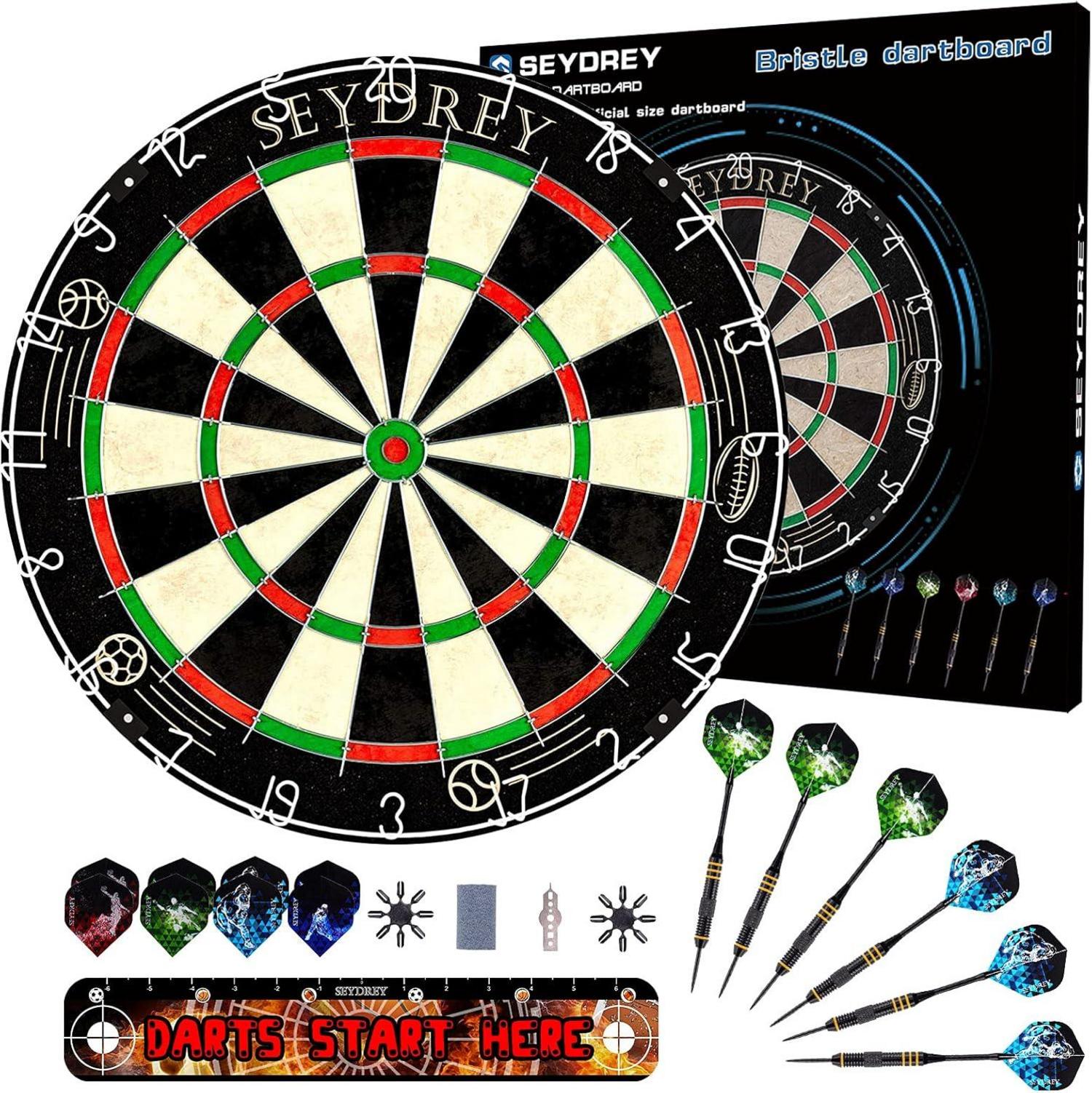 Dartscheibe Set Steeldart 6 Dartpfeile Kork inkl. Zubehör