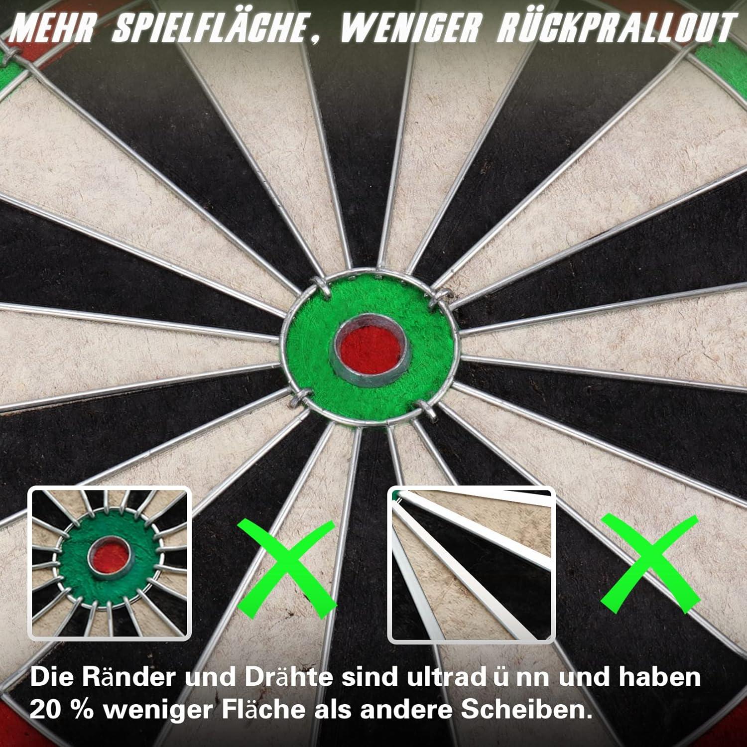 Dartscheibe Set Steeldart 6 Dartpfeile Kork inkl. Zubehör