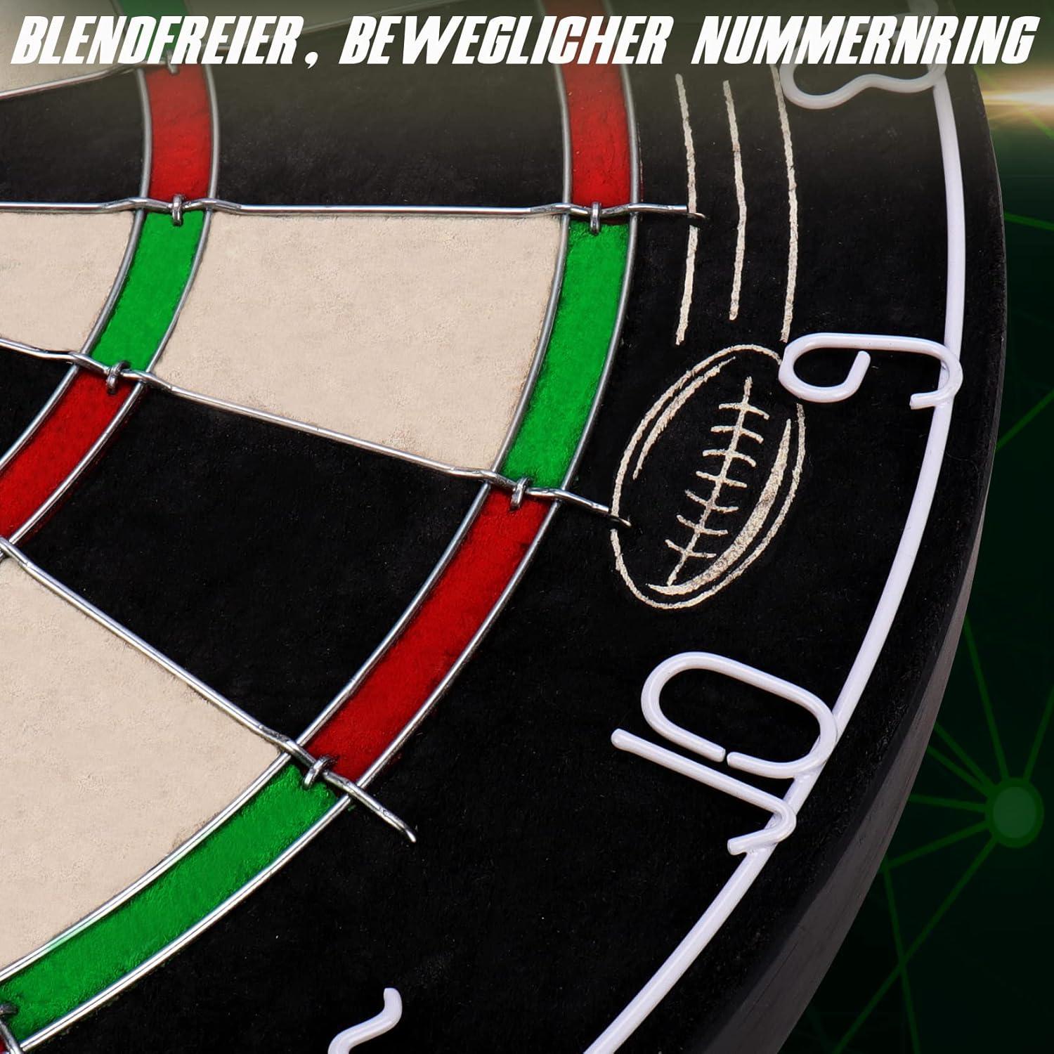 Dartscheibe Kork Darts Set 6 Dartpfeile Offizielles Steeldart 12 Flights