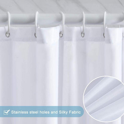Furlinic Textil Duschvorhang Anti-schimmel Wasserabweisend Waschbar Weiß 120x200cm
