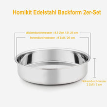 Homikit Edelstahl Runde Kuchenformen Set 20 cm 2er Pack