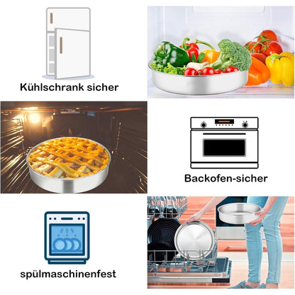 Homikit Edelstahl Runde Kuchenformen Set 20 cm 2er Pack
