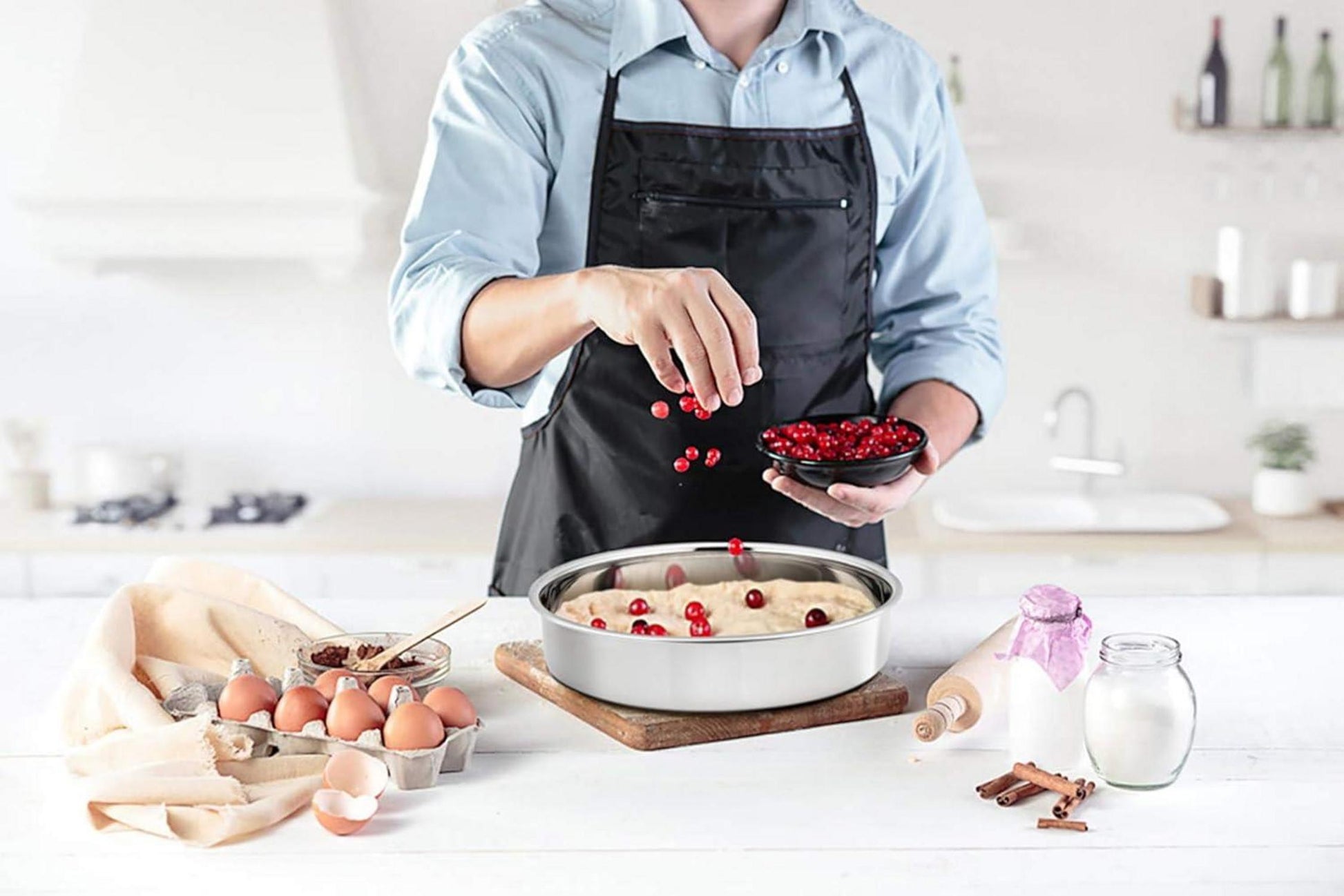 Homikit Edelstahl Rund Kuchenform Backformen 20 cm 2er Set