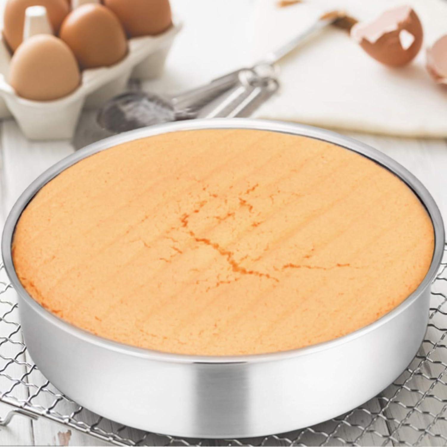 Backform Edelstahl Rund Kuchenform Set 20 cm 2er ungiftig