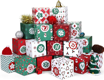 Adventskalender Boxen zum Befüllen 24 Geschenkboxen Weihnachten Kisten