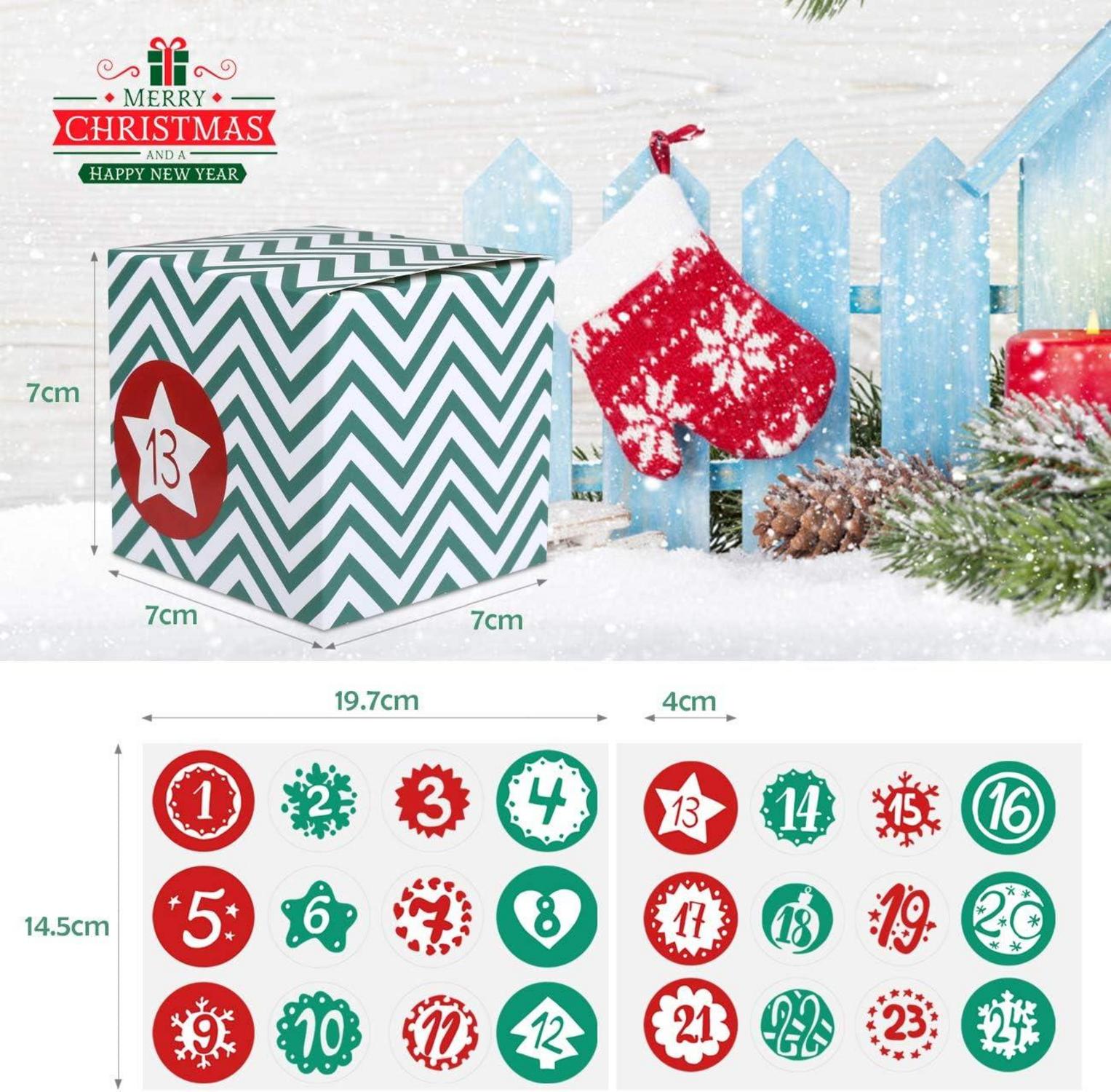 Adventskalender zum Befüllen Schachteln 24 Boxen Weihnachten