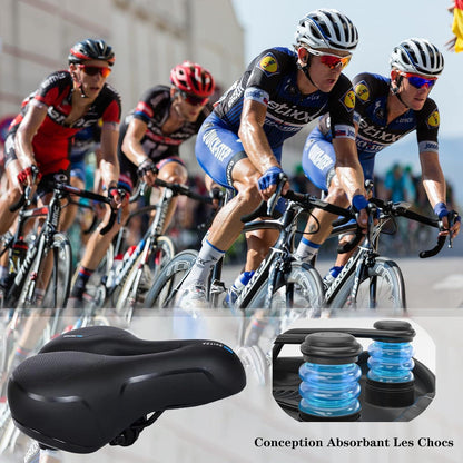 Bequemer Fahrradsattel Doppelfeder Mountainbike Faltrad Blau