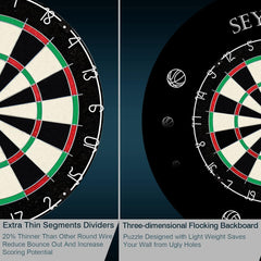 Dartscheibe Kork Set mit Pfeilen Steeldartscheibe 6 Dartpfeile 12 Flights A+Schutzring