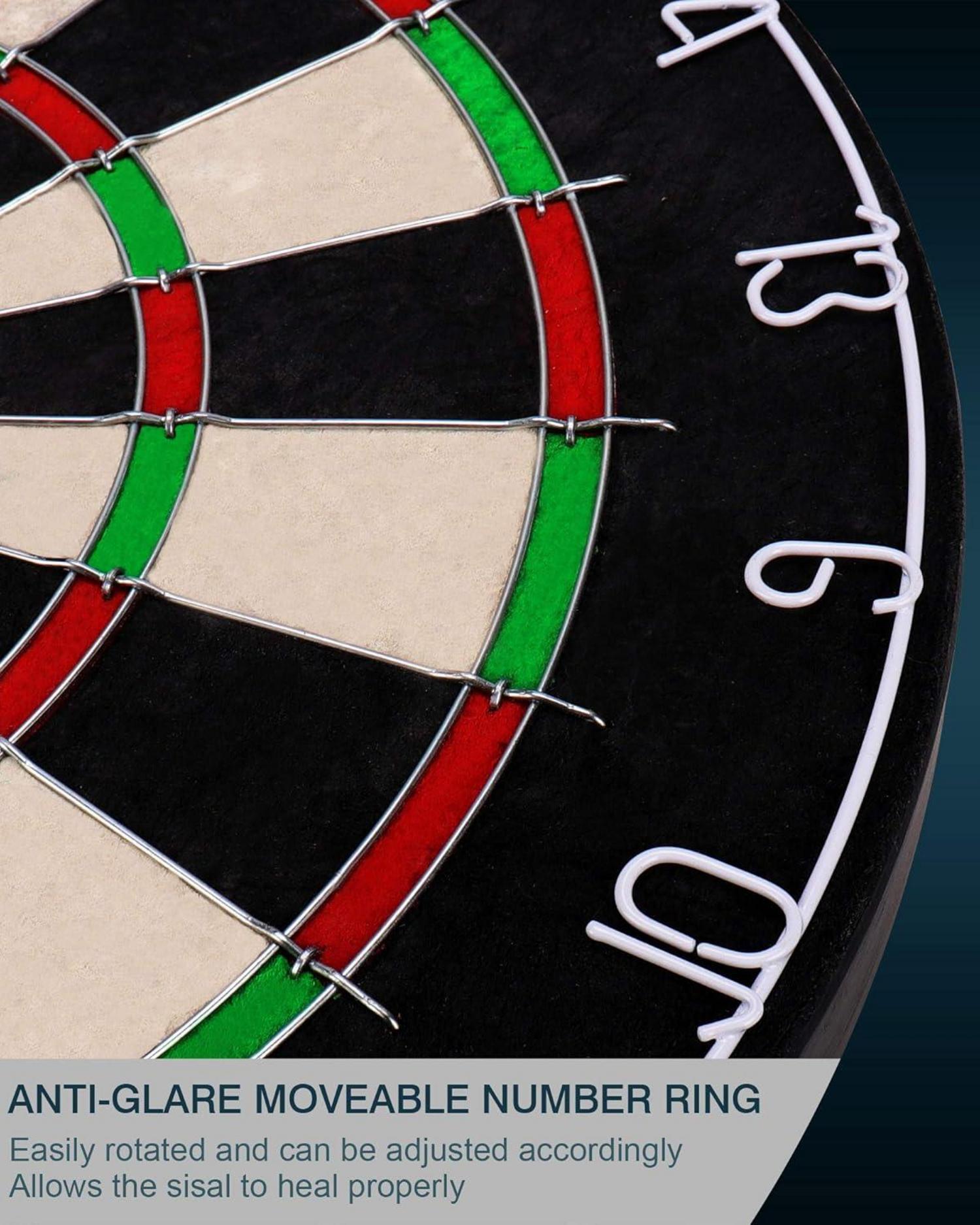 Seydrey Kork Dartscheibe Set mit Pfeilen Steeldarts 6 Metallspitze 12 Flights