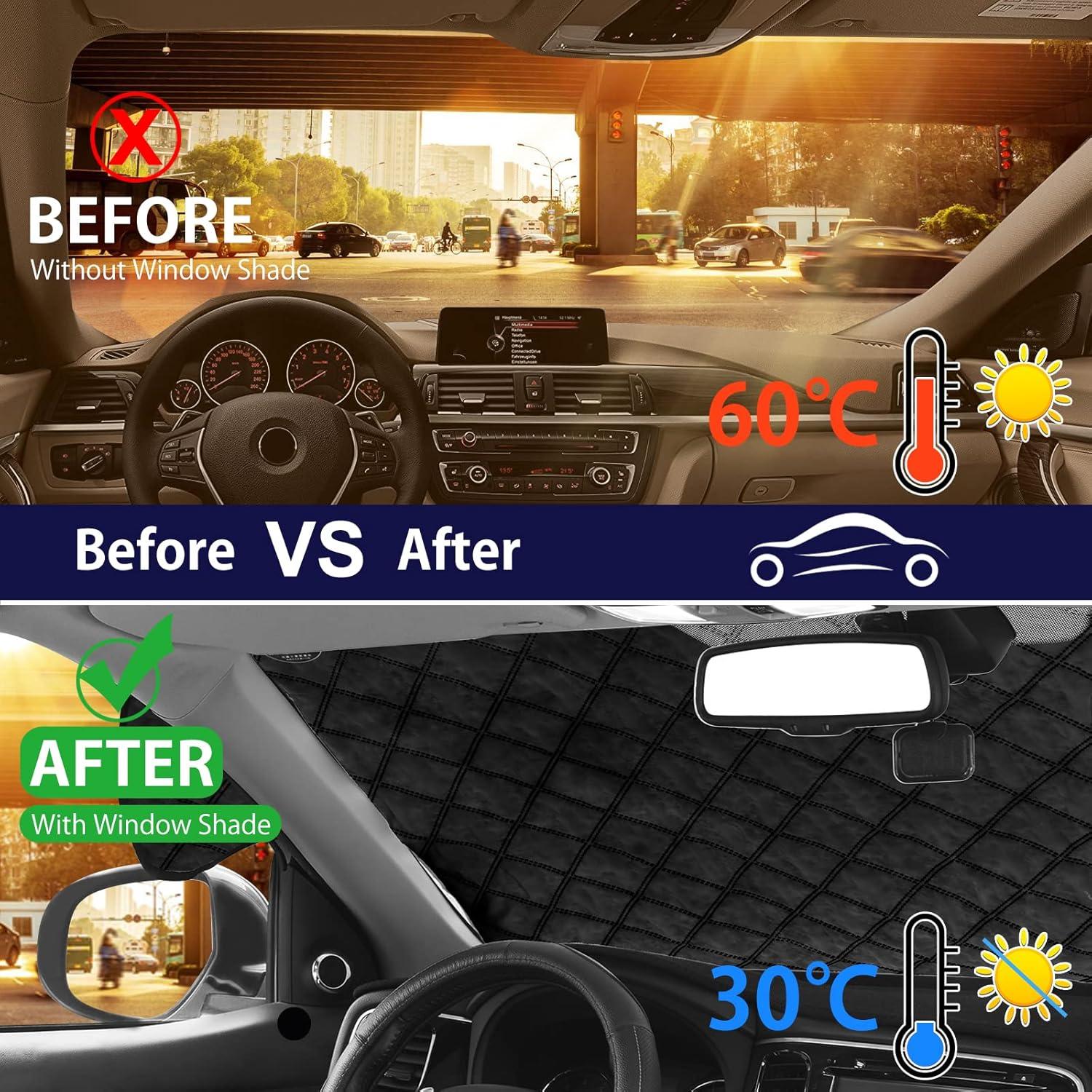 LEWONPO Frontscheibenabdeckung Auto Sonnenschutz Wind- und Wetterschutz 183x116cm
