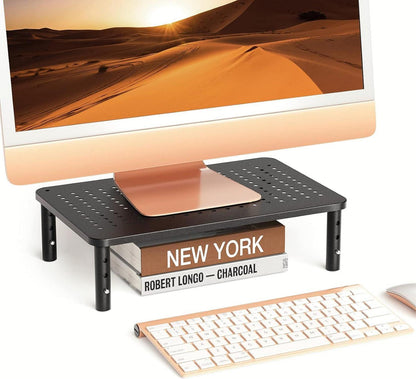 Monitorständer 2er Set höhenverstellbar belüftetes Netz für Computer Laptop iMac