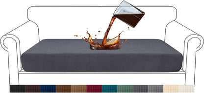 Wasserdichter Sofa Sitzkissenbezug Stretch Jacquard Grau 3-Sitzer