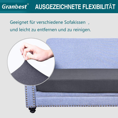 Wasserdichter Sofa Sitzkissenbezug Stretch Jacquard Grau 3-Sitzer