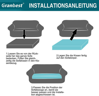 Granbest Wasserdichter Sofa Sitzkissenbezug High Stretch Jacquard in Grau 3
