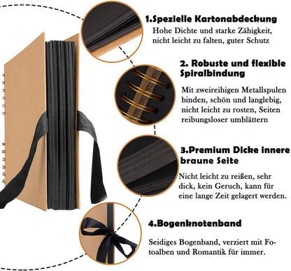 Fotoalbum zum Selbstgestalten KASZOO 80 Seiten DIY Fotobuch, Abschluss Geschenk, Geburtstag, Hochzeit, Valentinstag