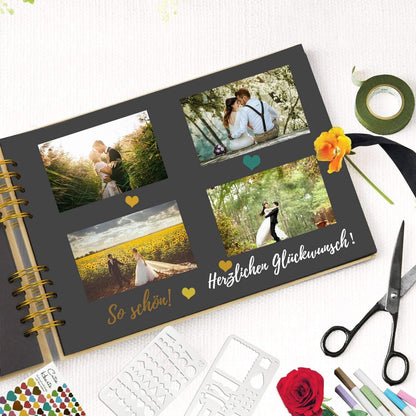 Fotoalbum zum Selbstgestalten, DIY Fotobuch 80 Seiten, Geschenkset