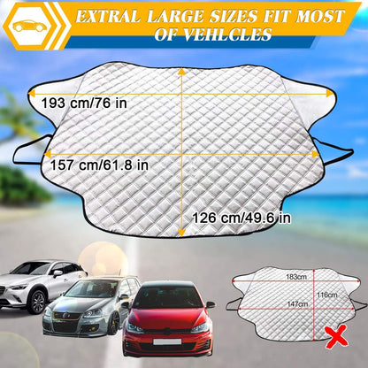 Auto Frontscheibenabdeckung Faltbar Sonnenschutz Winter 3 Magnete