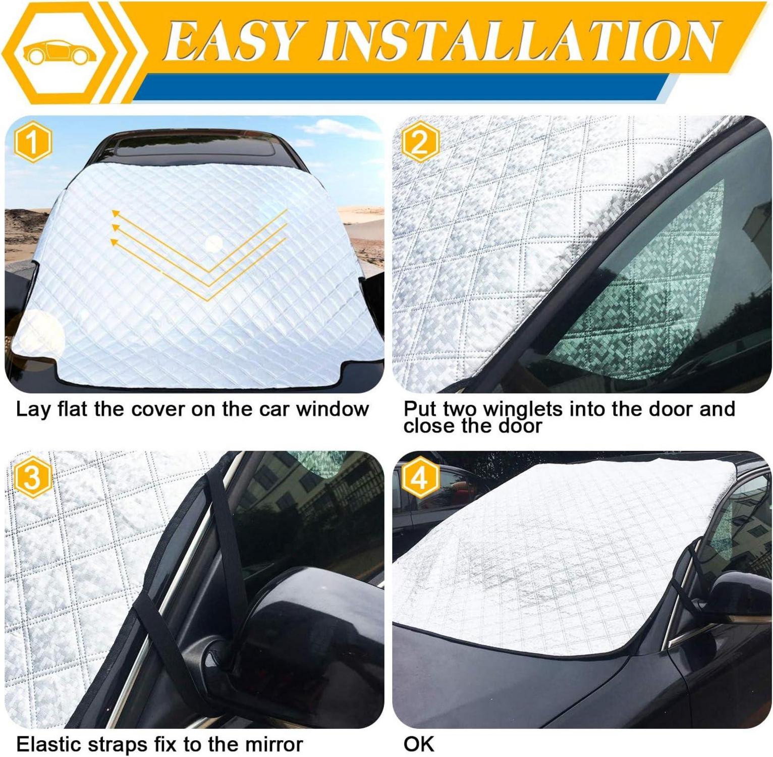 Auto Frontscheibenabdeckung Sonnenschutz Winter Windschutz 3 Magnete