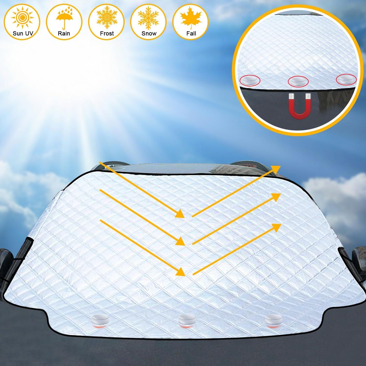 Auto Frontscheibenabdeckung Winter Sonnenschutz 3 Magnetische für Autoscheiben
