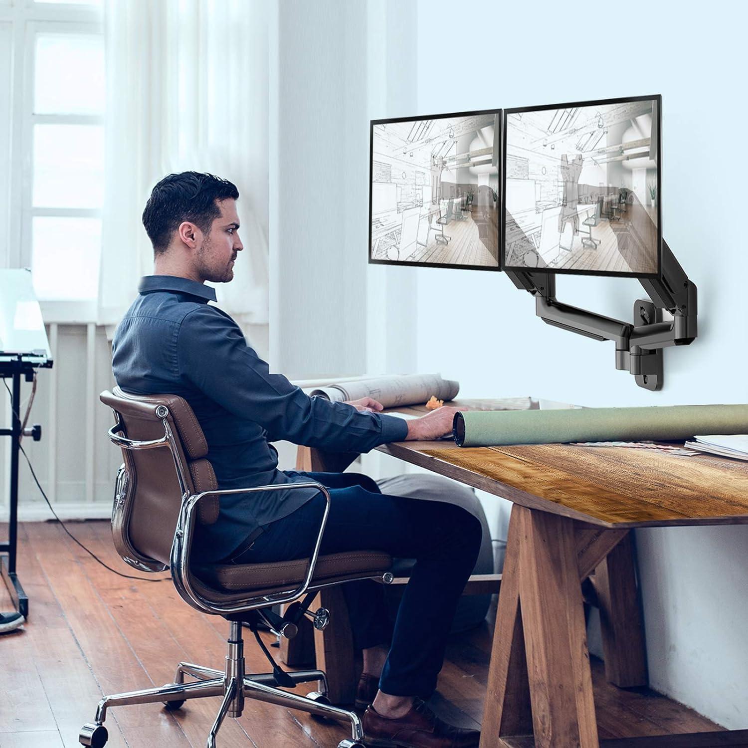 Monitor Wandhalterung für 2 Monitore 17-32 Zoll Gasfederarm