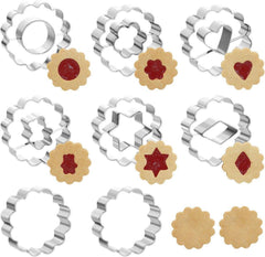 8tlg Ausstechform Linzer Edelstahl Keksausstecher Weihnachten
