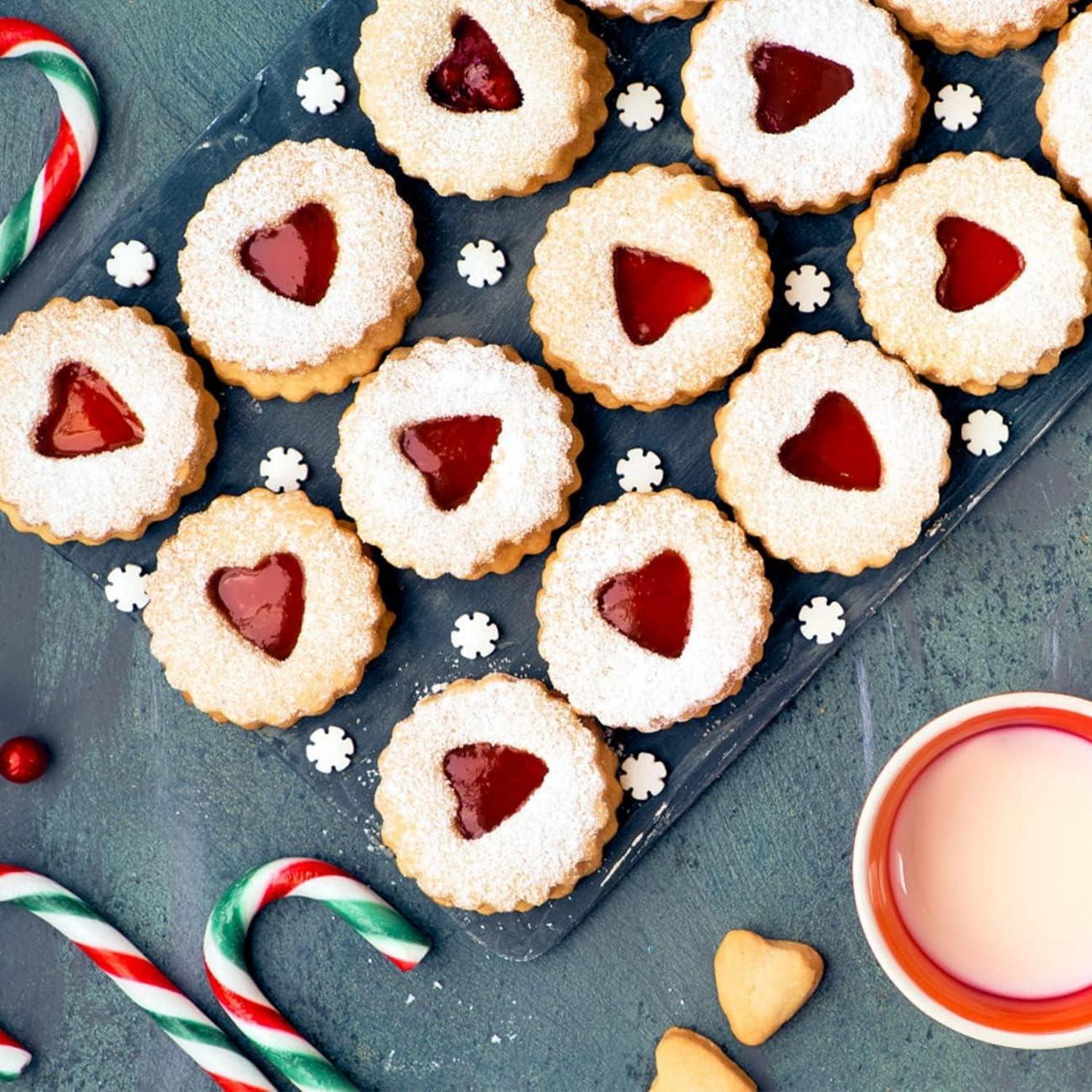 8tlg Ausstechform Linzer Ausstecher Edelstahl Weihnachten Plätzchen
