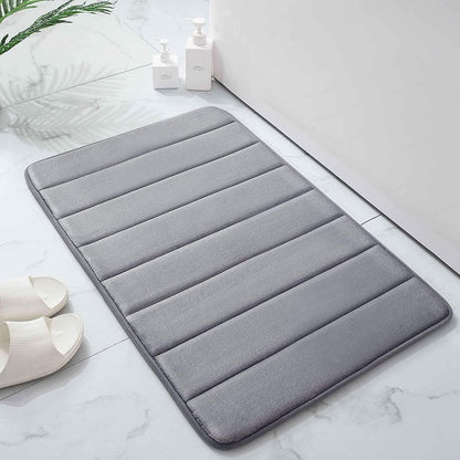 Memory Foam Badteppich dunkelgrau, 51 x 76 cm, saugfähig & rutschfest