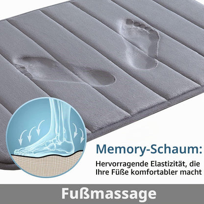 Memory Foam Badteppich dunkelgrau, 51 x 76 cm, saugfähig & rutschfest